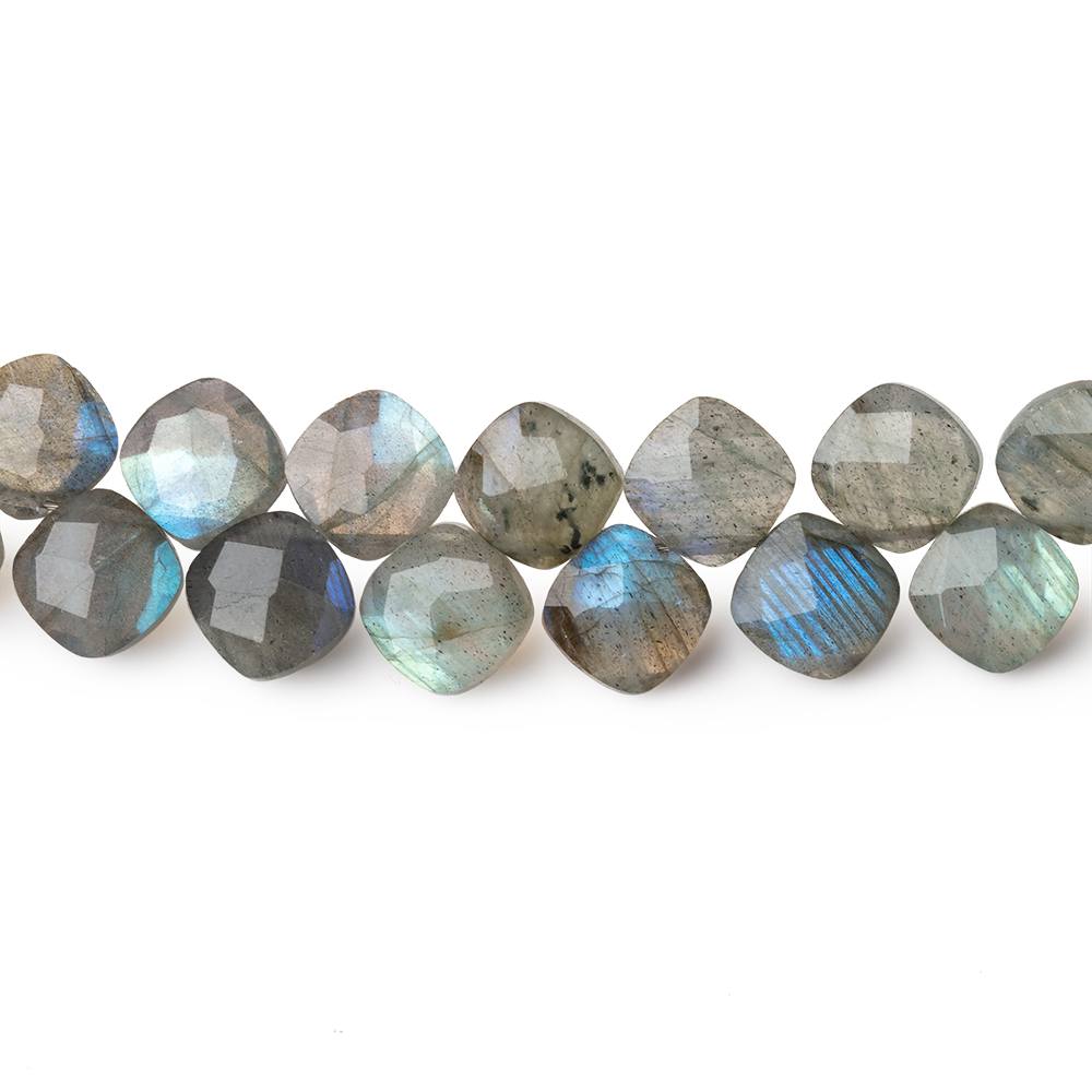 6-6.5mm Labradorite Faceted Pillow Beads 7.5 inch 52 pieces - Beadsofcambay.com