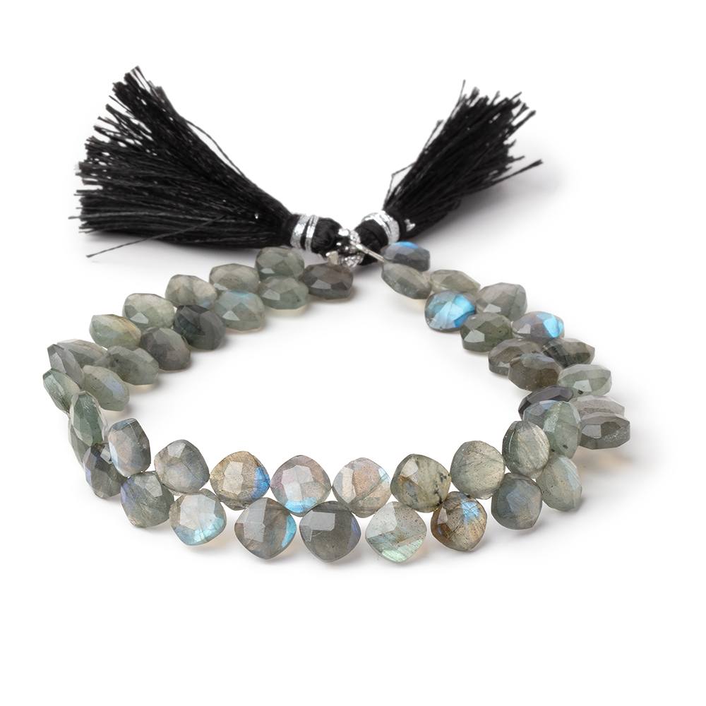 6-6.5mm Labradorite Faceted Pillow Beads 7.5 inch 52 pieces - Beadsofcambay.com