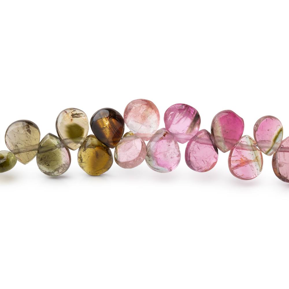 6-6.5mm Multi Color Tourmaline Plain Pear Beads 16 inch 125 pieces - Beadsofcambay.com