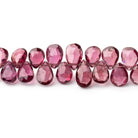 6 - 7.5mm Rhodolite Garnet Faceted Pear Beads 8 inch 70 pieces - Beadsofcambay.com