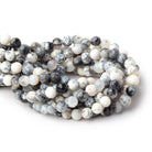 6 - 7mm Dendritic Opal Faceted Round Beads 8 inch 29 pieces - Beadsofcambay.com