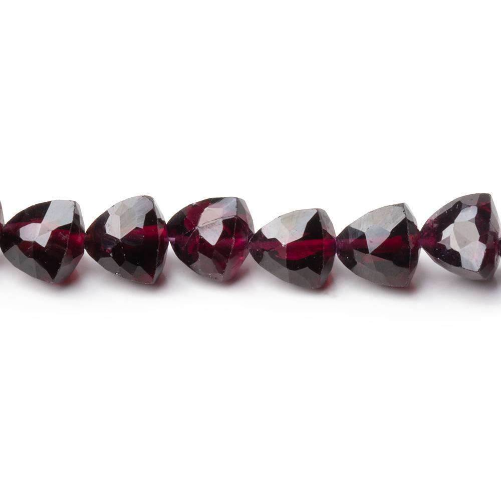 6 - 7mm Garnet Faceted Trillion Beads 7 inch 27 pieces - Beadsofcambay.com