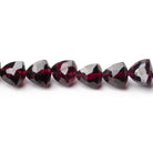 6 - 7mm Garnet Faceted Trillion Beads 7 inch 27 pieces - Beadsofcambay.com