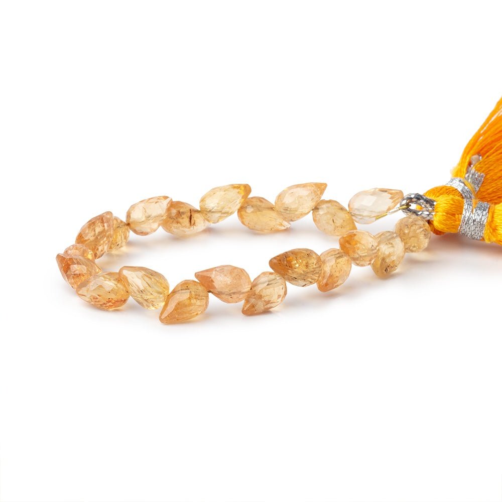 6 - 7mm Imperial Topaz Shoulder Drill Faceted Tear Drop 4 inch 17 Beads - Beadsofcambay.com
