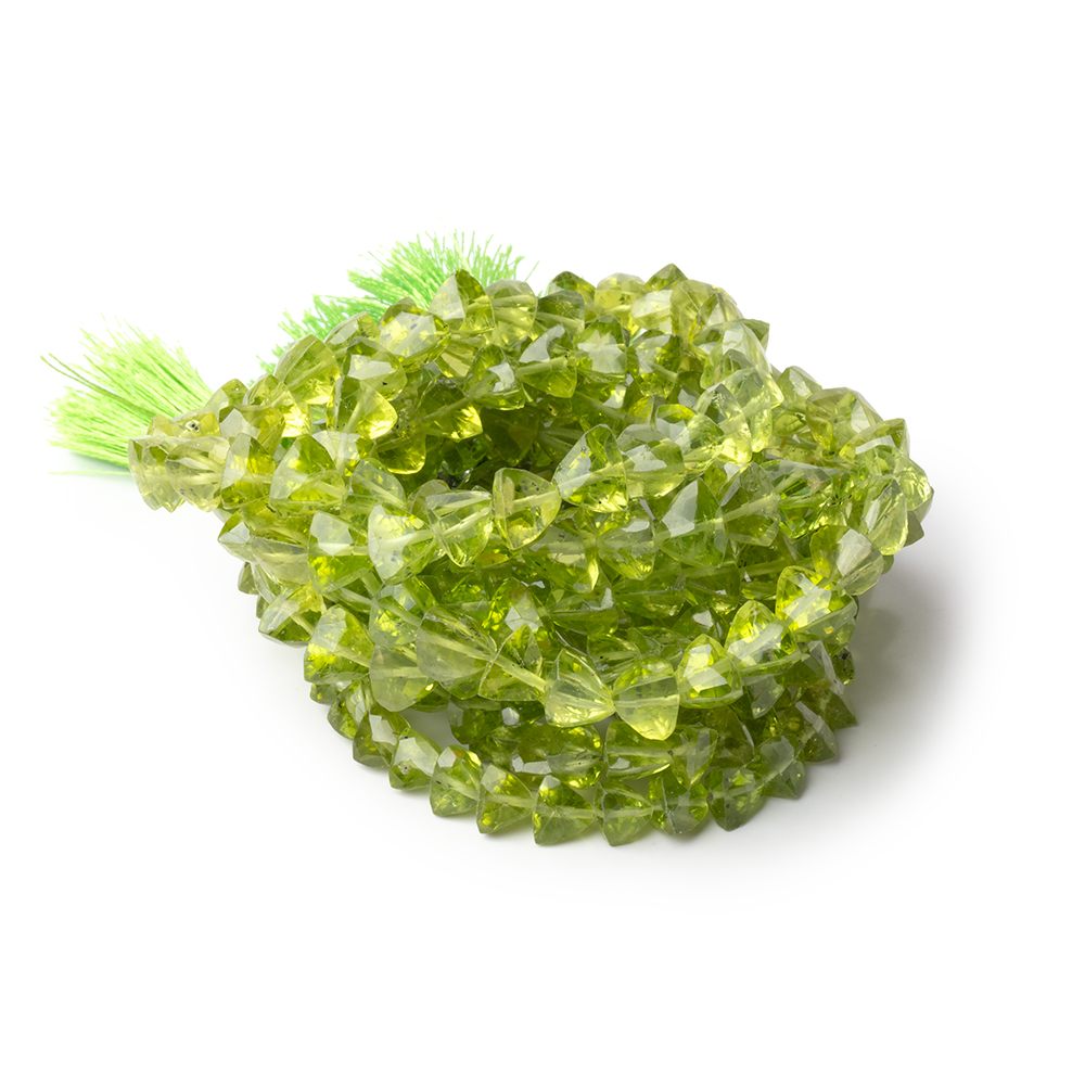 6 - 7mm Peridot Faceted Trillion Beads 16 inch 75 pieces AA - Beadsofcambay.com