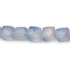 6 - 8mm Blue Chalcedony Faceted Cube Beads 7.75 inch 23 pieces - Beadsofcambay.com