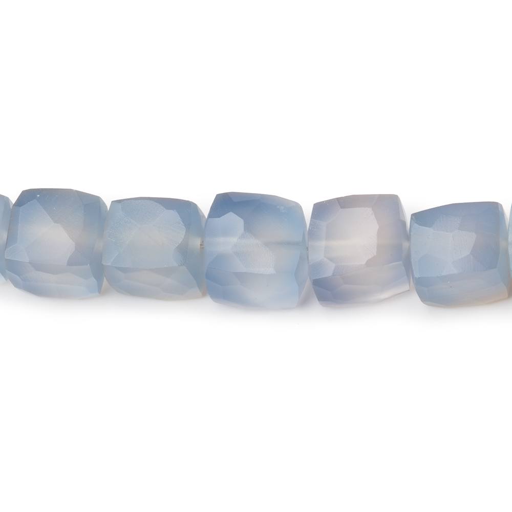 6 - 8mm Blue Chalcedony Faceted Cube Beads 7.75 inch 23 pieces - Beadsofcambay.com