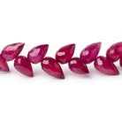 6 - 8mm Ruby Shoulder Drill Faceted Tear Drop 4 inch 24 Beads AAA - Beadsofcambay.com