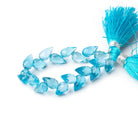 6 - 8mm Swiss Blue Topaz Shoulder Drill Tear Drop 4 inch 17 Beads AAA - Beadsofcambay.com