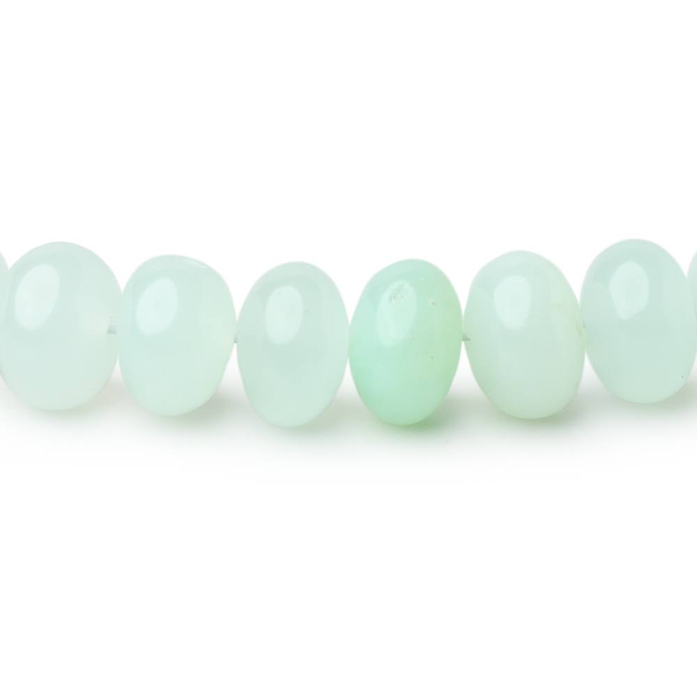 6-8mm Tanzanian Green Opal Plain Rondelle Beads 16 inch 78 pieces - Beadsofcambay.com