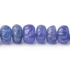 6 - 8mm Tanzanite Carved Melon Beads 16 inch 77 pieces AA - Beadsofcambay.com