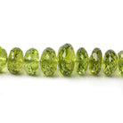 6 - 9mm Peridot Faceted Rondelle Beads 15 inch 96 pieces AAA Grade - Beadsofcambay.com