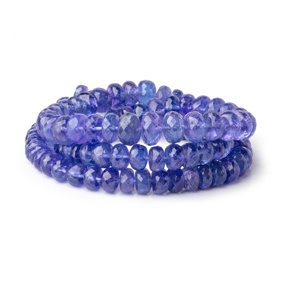 6 - 9mm Tanzanite Faceted Rondelle Beads 18 inch 106 pieces AAA - Beadsofcambay.com