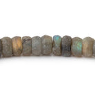 6-7mm Frosted Labradorite Plain Rondelle Beads 7.5 inch 53 pieces - BeadsofCambay.com