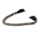 6-7mm Frosted Labradorite Plain Rondelle Beads 7.5 inch 53 pieces - BeadsofCambay.com