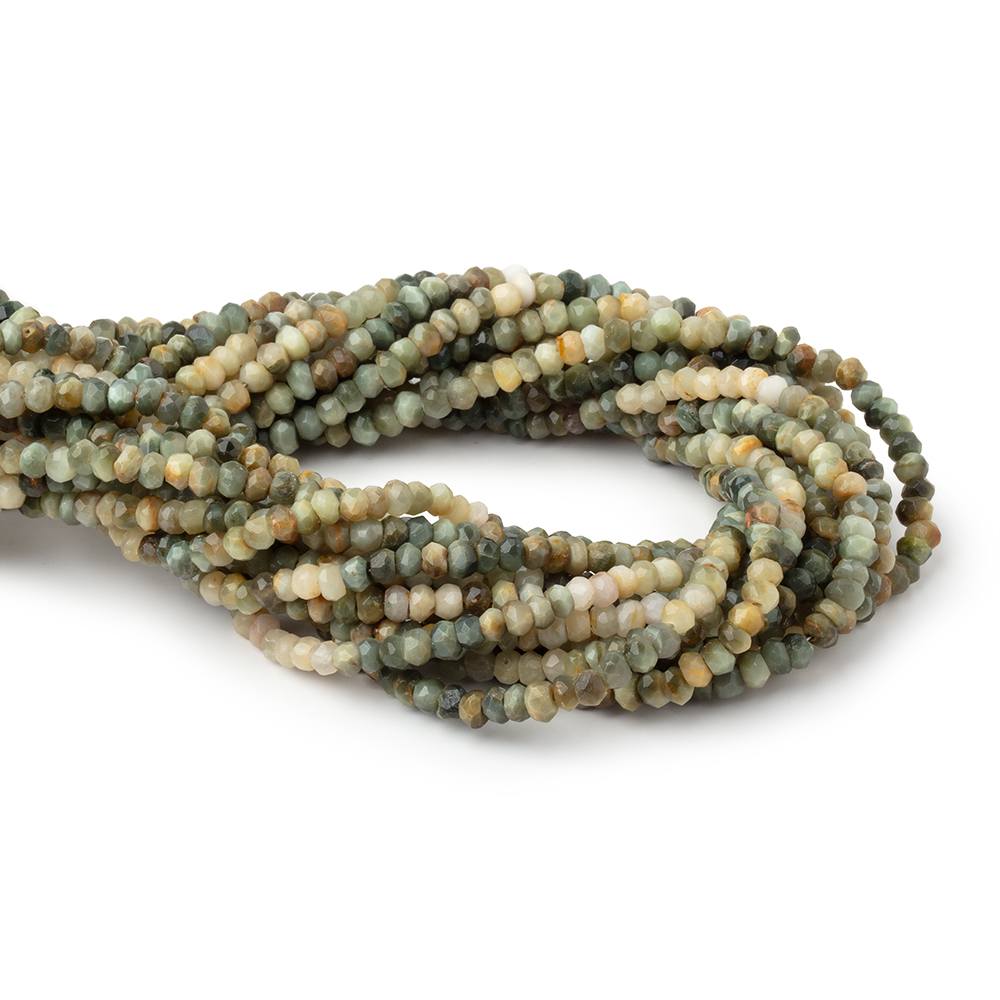 Beadsofcambay Cat's Eye Quartz Faceted Rondelle Front View 2