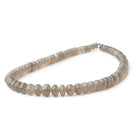 6.5 - 10mm Platinum Moonstone Plain Rondelle Beads 16 inch 75 pieces - Beadsofcambay.com