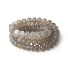6.5 - 10mm Platinum Moonstone Plain Rondelle Beads 16 inch 75 pieces - Beadsofcambay.com