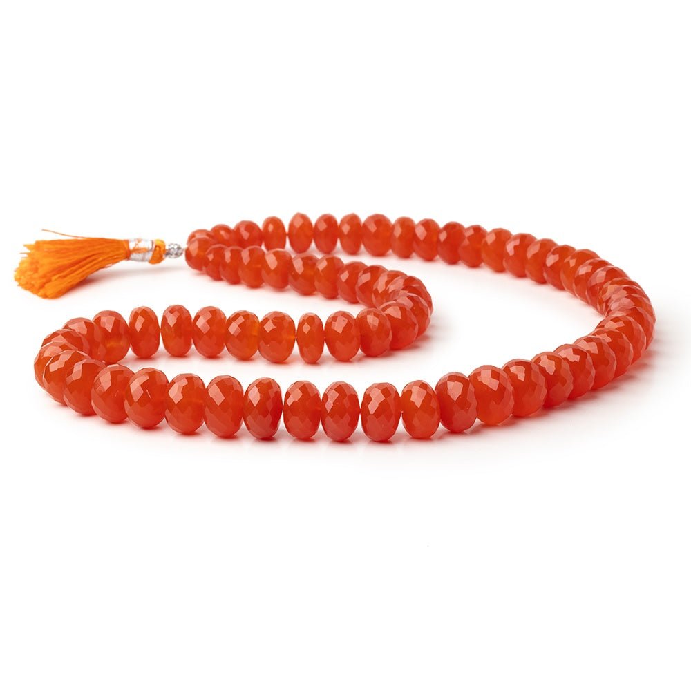 6.5 - 11mm Dark Carnelian Faceted Rondelle 16 inch 63 Beads AA - Beadsofcambay.com