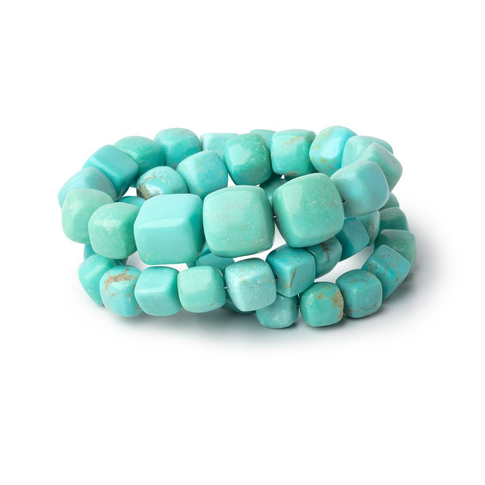 6.5 - 12.5mm Sleeping Beauty Turquoise Plain Cubes 16 inch 48 Beads AAA - Beadsofcambay.com