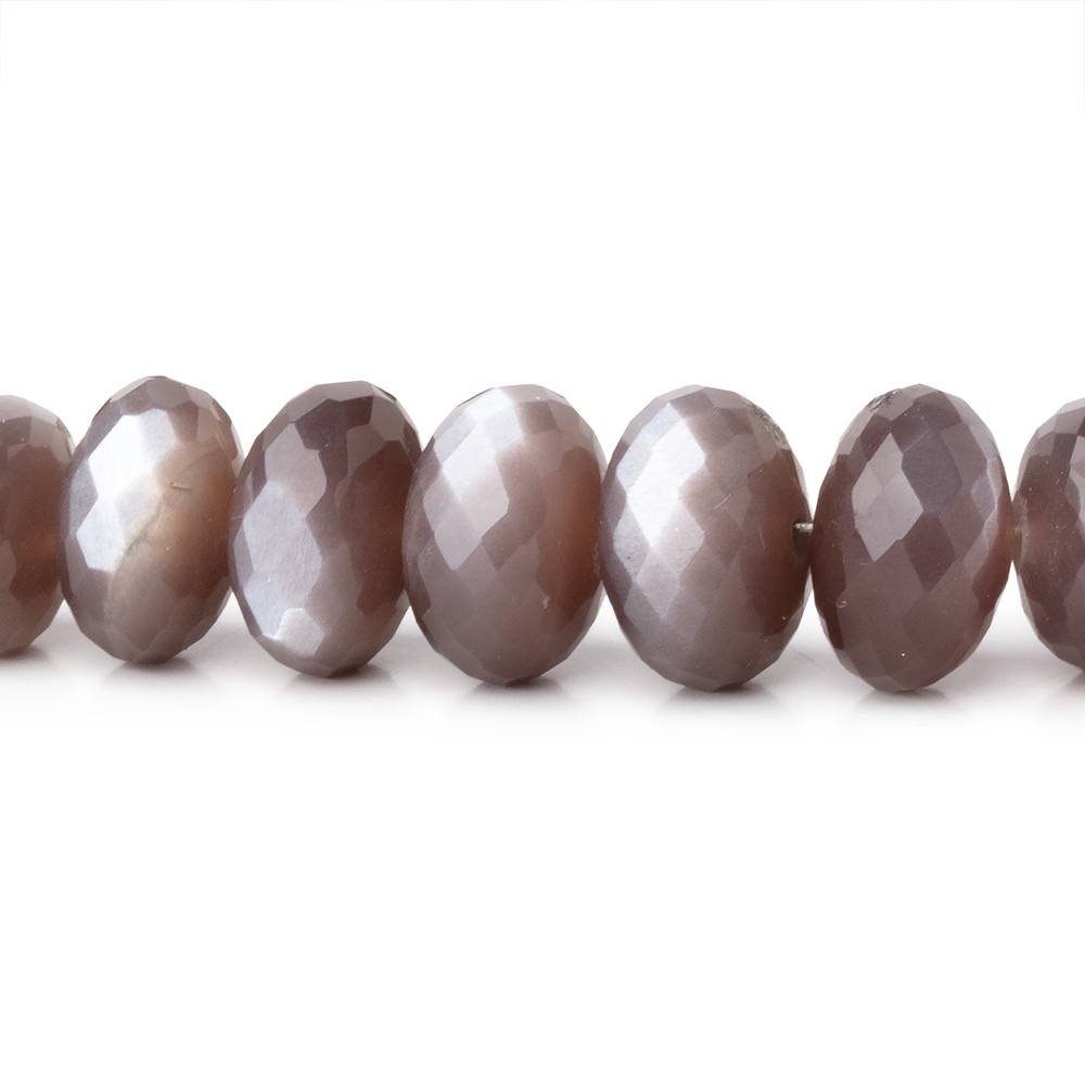 6.5 - 12mm Chocolate Moonstone Faceted Rondelle 16 inch 65 Beads - Beadsofcambay.com