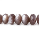 6.5 - 12mm Chocolate Moonstone Faceted Rondelle 16 inch 65 Beads - Beadsofcambay.com