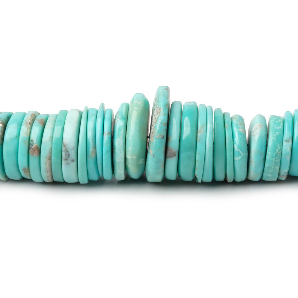 6.5-14mm Sleeping Beauty Turquoise Plain Heishi Beads 15 inch 203 pieces - Beadsofcambay.com