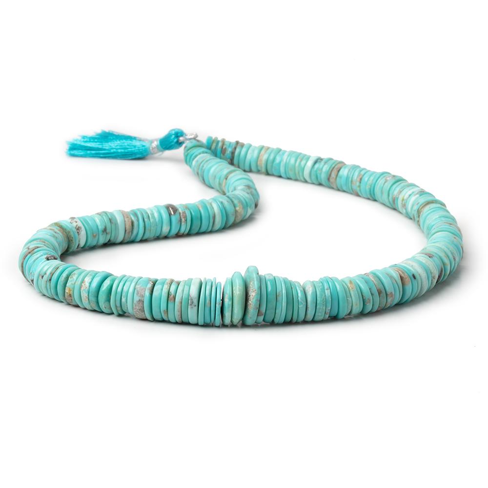 6.5-14mm Sleeping Beauty Turquoise Plain Heishi Beads 15 inch 203 pieces - Beadsofcambay.com