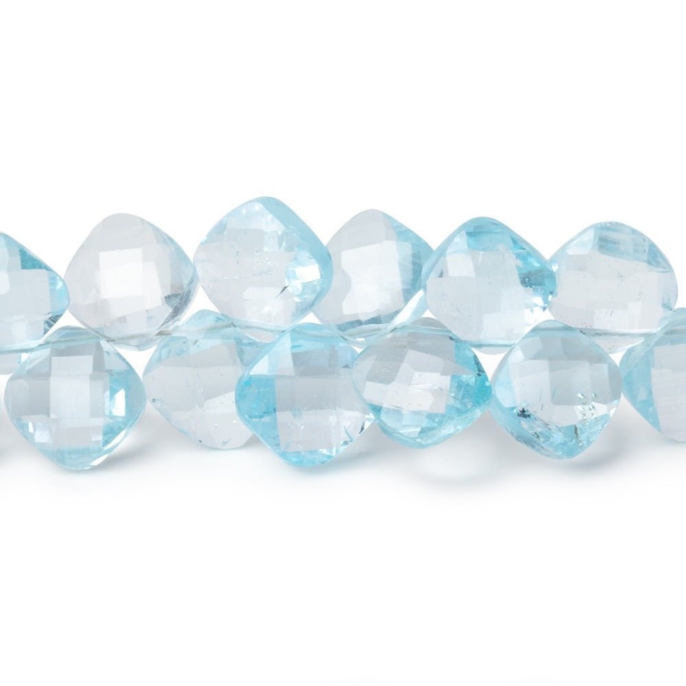 6.5-7.5mm Sky Blue Topaz Faceted Pillow Beads 7.5 inch 50 beads - Beadsofcambay.com