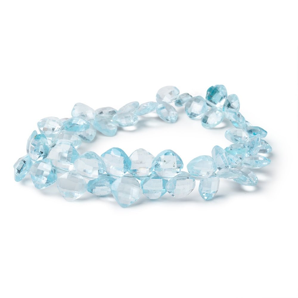 6.5-7.5mm Sky Blue Topaz Faceted Pillow Beads 7.5 inch 50 beads - Beadsofcambay.com