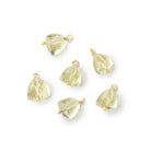 6.5-7mm Vermeil Wire Wrapped Lemon Quartz Faceted Trillion 1 Pendant - Beadsofcambay.com