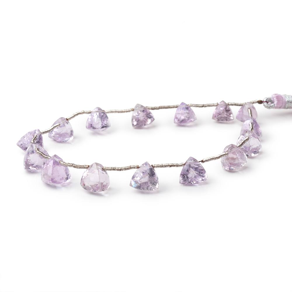 6.5 - 8mm Pink Amethyst Faceted Trillion Beads 7 inch 15 pieces - Beadsofcambay.com
