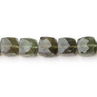 6.5-9mm Moss Aquamarine Faceted Cube Beads 8.5 inch 27 pieces - Beadsofcambay.com
