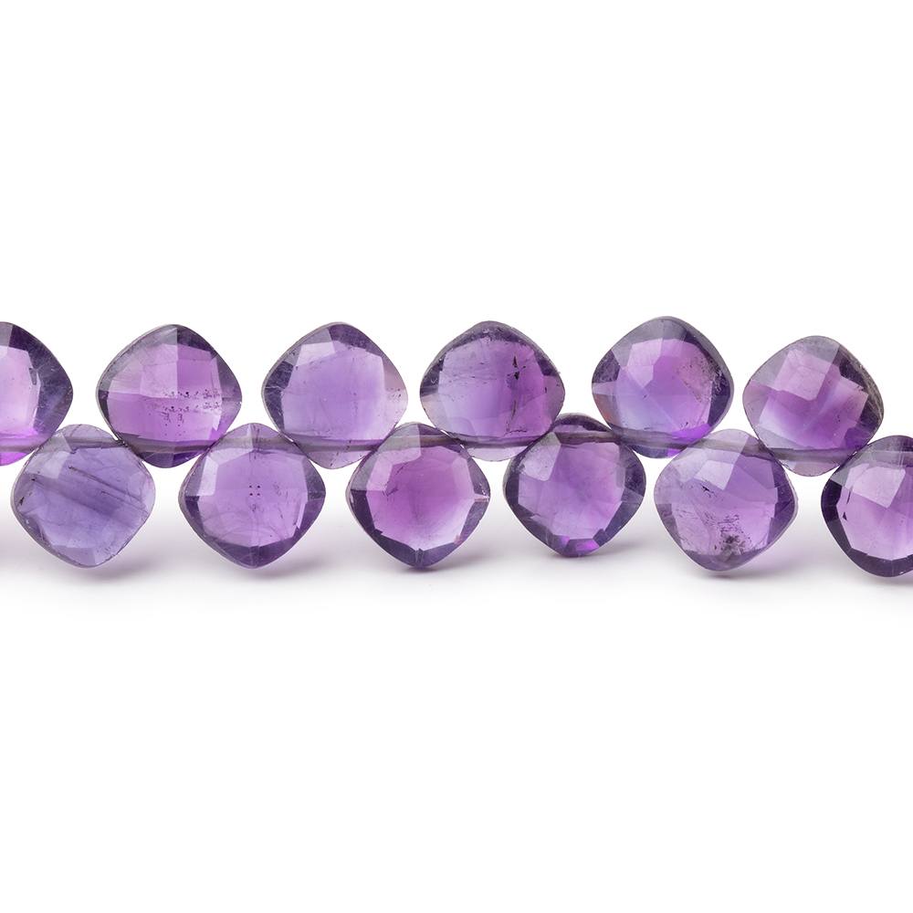 6.5mm African Amethyst Corner Drilled Pillow Beads 7.5 inch 45 pieces - Beadsofcambay.com