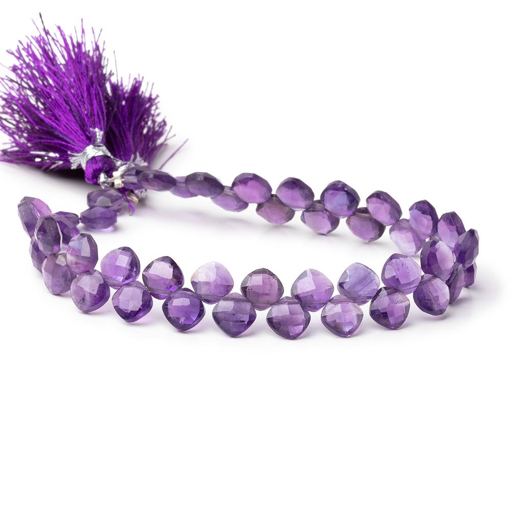 6.5mm African Amethyst Corner Drilled Pillow Beads 7.5 inch 45 pieces - Beadsofcambay.com