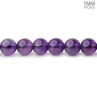 6.5mm Amethyst Plain Round Beads 15 inch 60 pieces 1mm Hole - Beadsofcambay.com