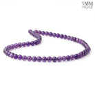 6.5mm Amethyst Plain Round Beads 15 inch 60 pieces 1mm Hole - Beadsofcambay.com