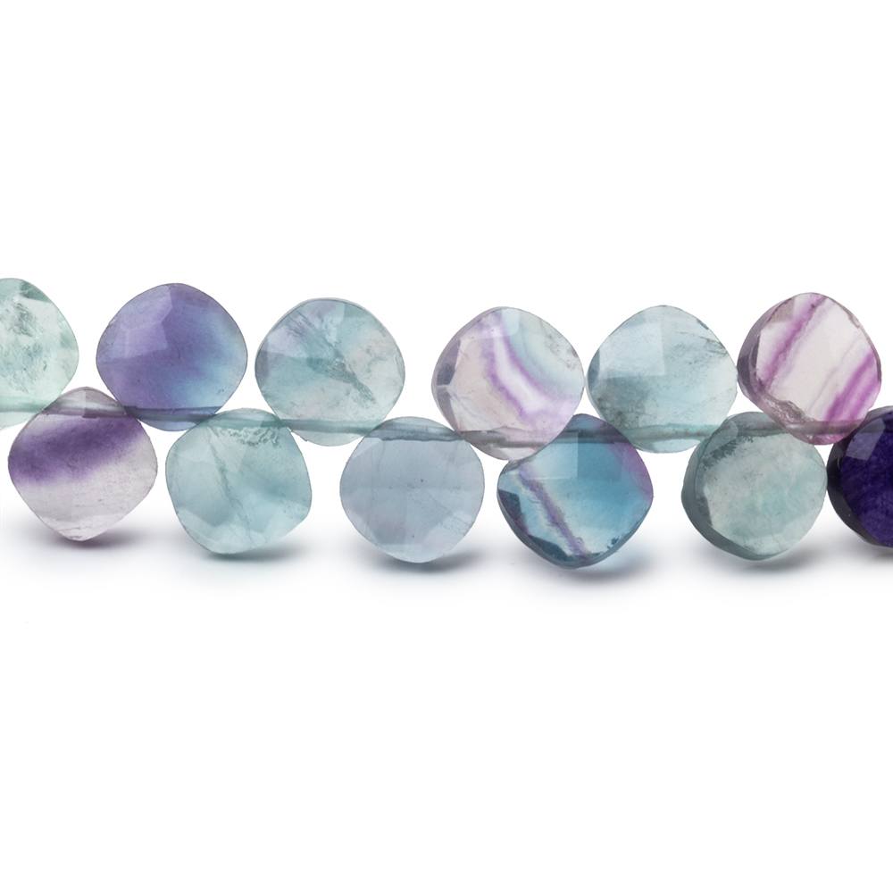 6.5mm Multi Color Fluorite Corner Drilled Pillow Beads 7.5 inch 45 pieces - Beadsofcambay.com