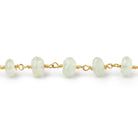 6.5mm Prehnite Faceted Rondelles on Gold Plated Chain - Beadsofcambay.com