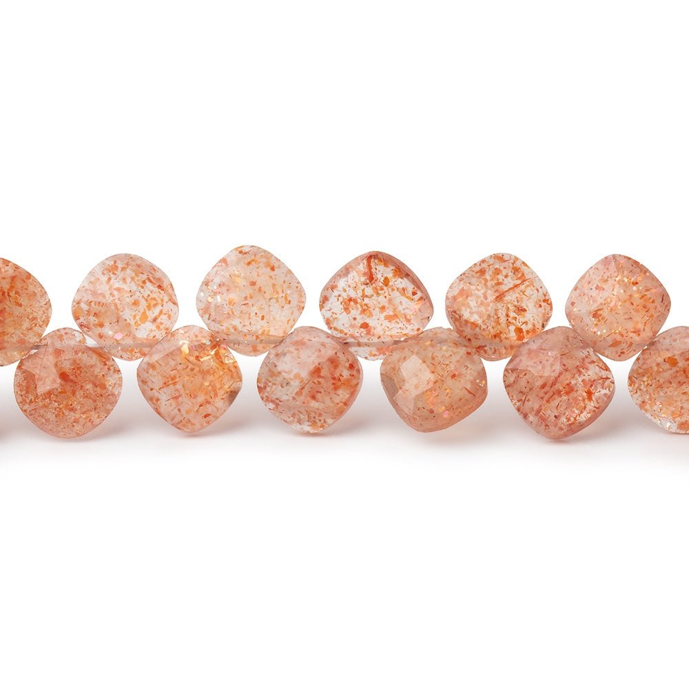 6.5mm Sunstone Corner Drilled Pillow Beads 7.5 inch 45 pieces - Beadsofcambay.com