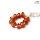 6mm Dark Carnelian 1.5mm Large Hole Faceted Rondelle Beads Set of 10 - Beadsofcambay.com