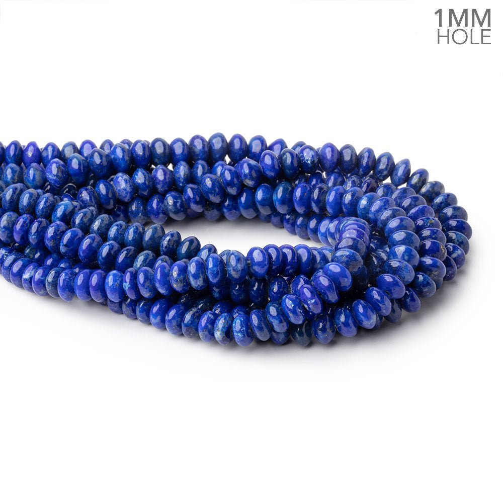 6mm Lapis Lazuli Plain Rondelles 16 inch 103 Beads 1mm Hole - Beadsofcambay.com