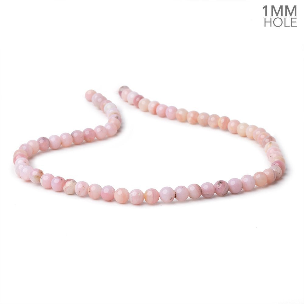 6mm Pink Peruvian Opal Plain Round Beads 15.5 inch 66 pieces 1mm Hole - Beadsofcambay.com
