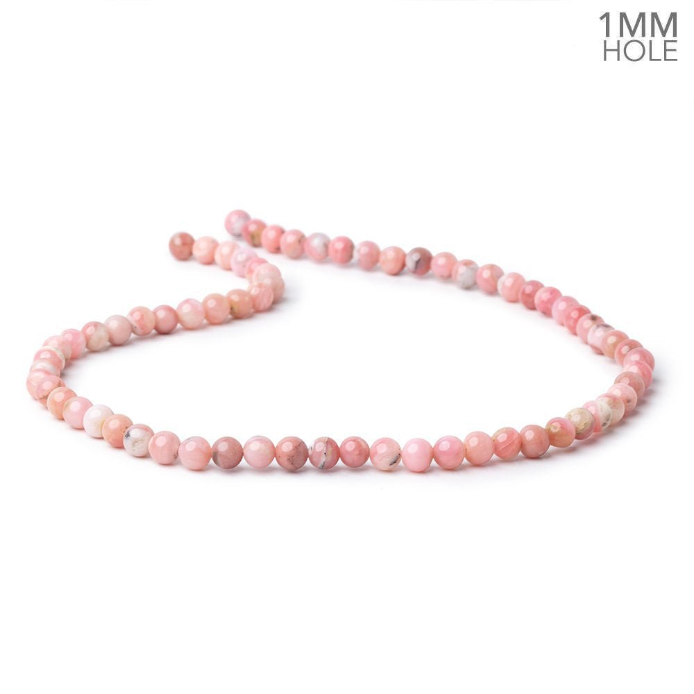6mm Pink Peruvian Opal Plain Rounds 15.5 inch 66 Beads 1mm Hole - Beadsofcambay.com