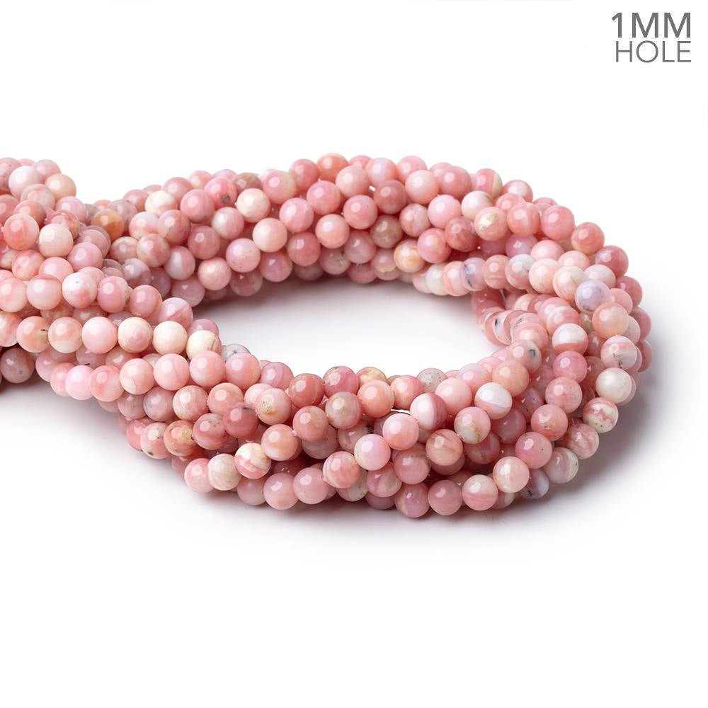 6mm Pink Peruvian Opal Plain Rounds 15.5 inch 66 Beads 1mm Hole - Beadsofcambay.com