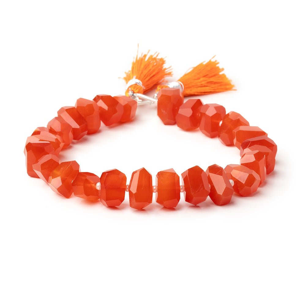 6x10 - 7x12mm Dark Carnelian Faceted Nugget 8 inch 26 Beads - Beadsofcambay.com