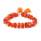 6x10 - 7x12mm Dark Carnelian Faceted Nugget 8 inch 26 Beads - Beadsofcambay.com