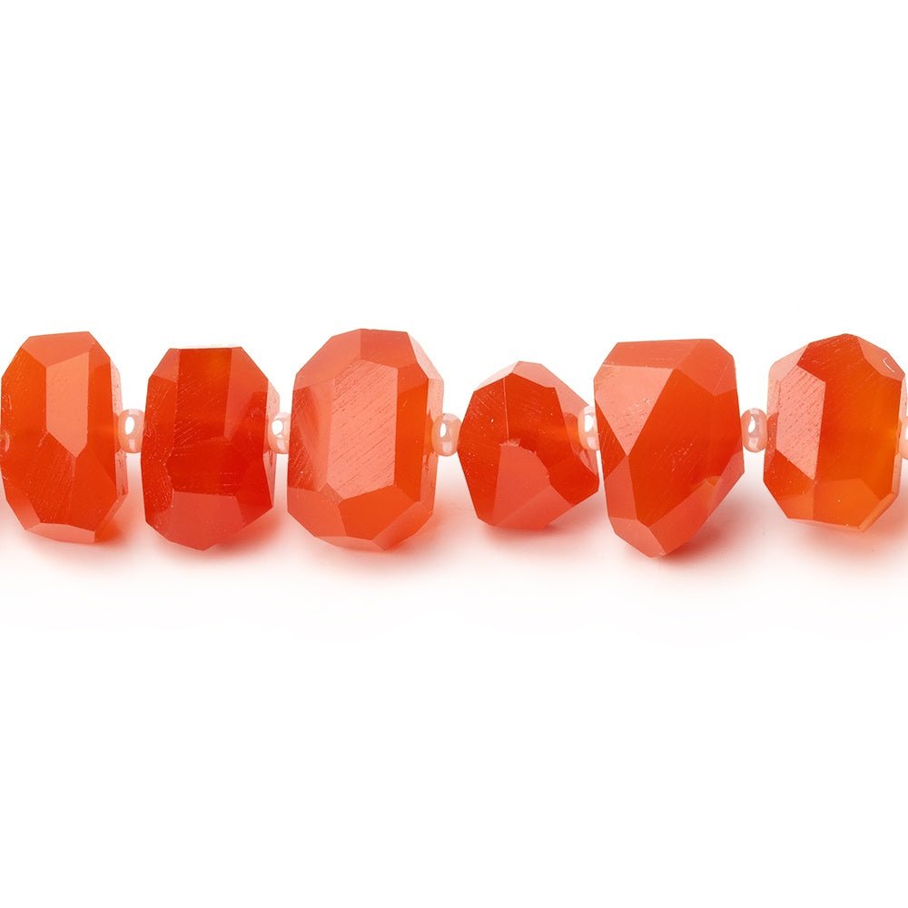6x10 - 7x12mm Dark Carnelian Faceted Nugget 8 inch 26 Beads - Beadsofcambay.com