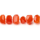 6x10 - 7x12mm Dark Carnelian Faceted Nugget 8 inch 26 Beads - Beadsofcambay.com