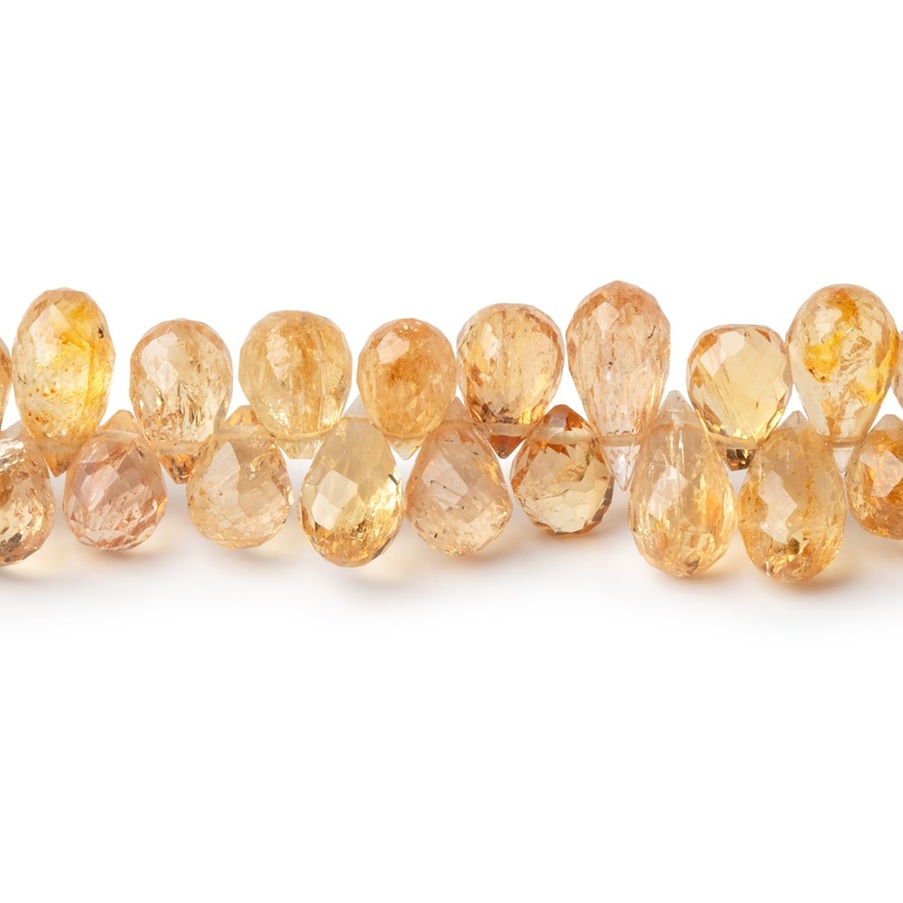 6x4 - 9x5mm Imperial Topaz Faceted Tear Drop Beads 7.75 inch 80 pieces - Beadsofcambay.com